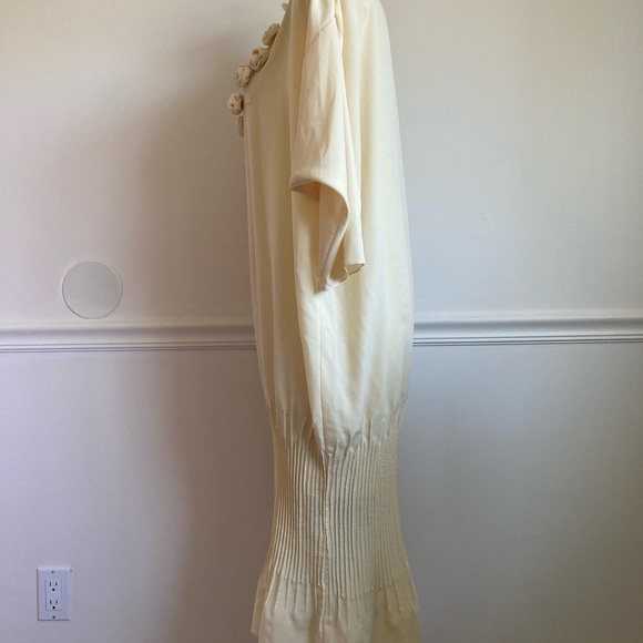 Vintage Cream Yellow Dropped Waist Dress - Picture 2 of 13